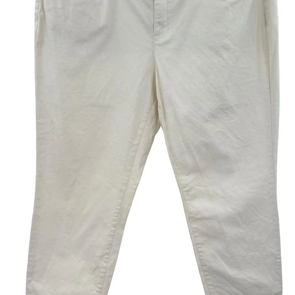 Eileen Fisher Textured Cream Skinny Ankle Jeans Organic Cotton Size 14 - Picture 5 of 12